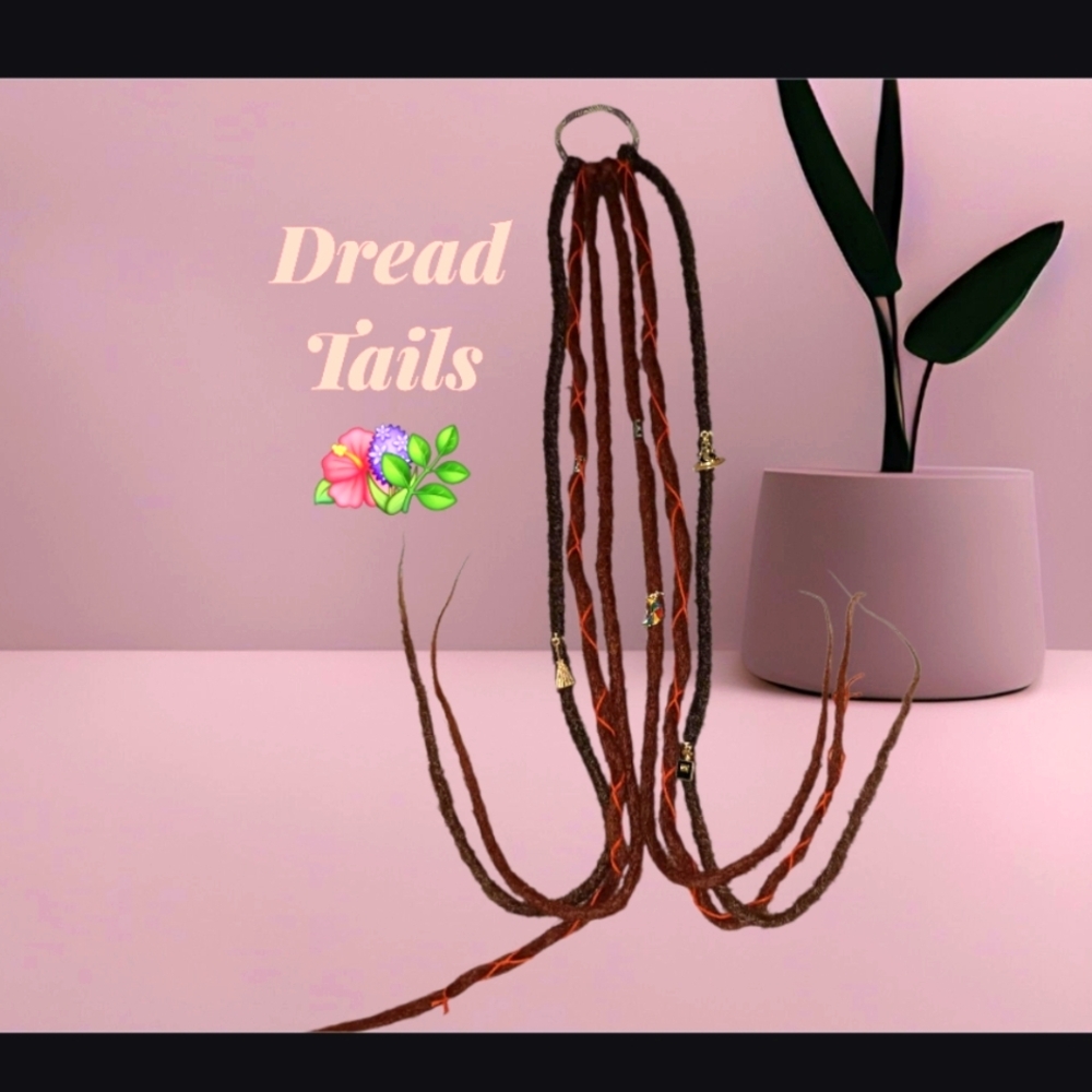 Dreadtails Brown And Red Dread Ponytail Extension